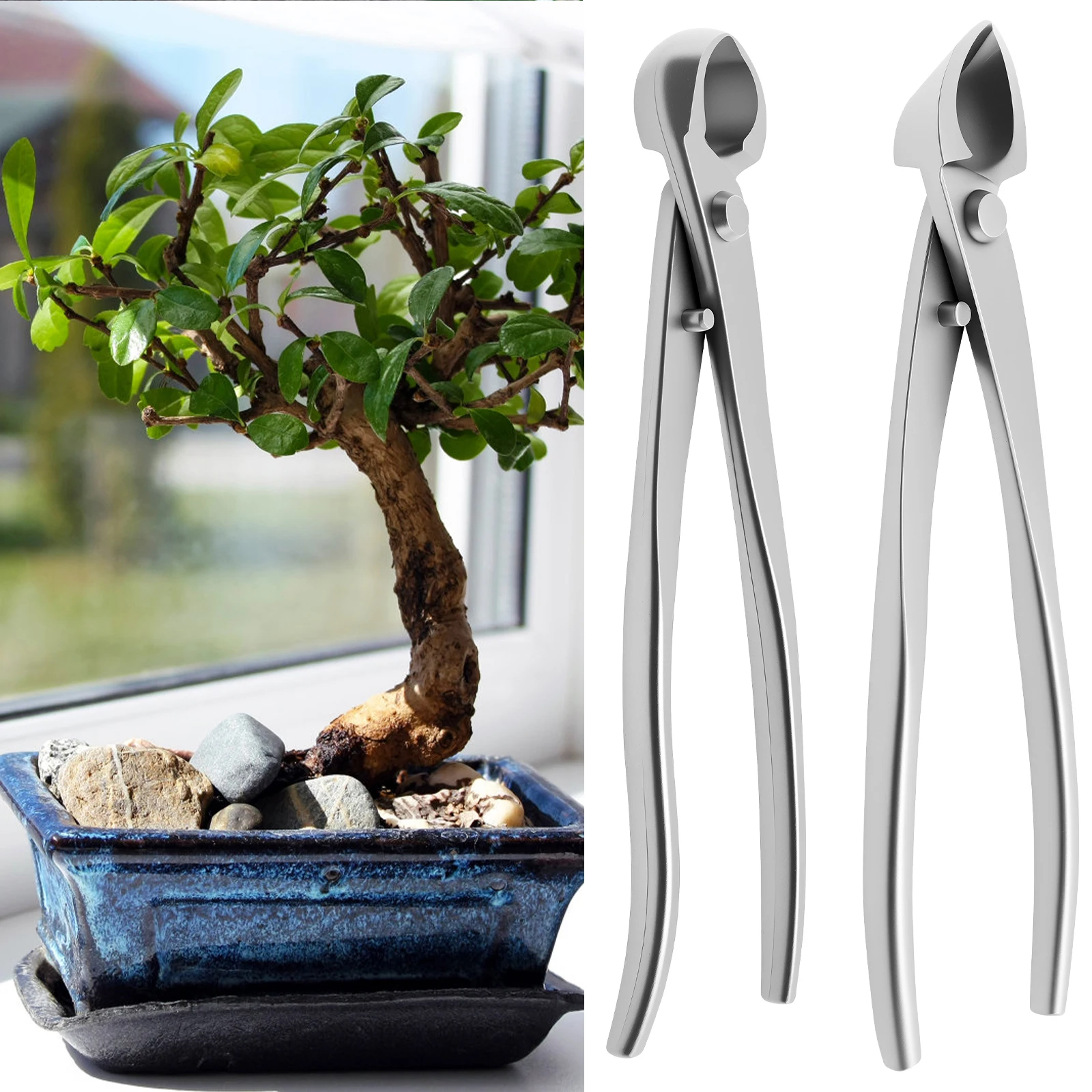 Bonsai Garden Timings - ชุดอุปกรณ์ดูแลบอนไซ สแตนเลสสตีล ทนทาน ชุดเครื่องมือตัดแต่งต้นบอนไซ ประหยัดเวลา พร้อมด้ามจับยาวตามหลักสรีรศาสตร์