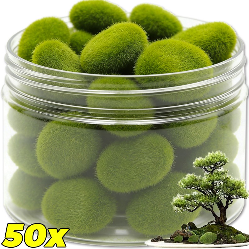 Bonsai Rock Garden - หินมอสเทียม 50/5 ชิ้น หินมอสสีเขียวปลอม สำหรับตกแต่งสวนขนาดเล็ก งานฝีมือ
