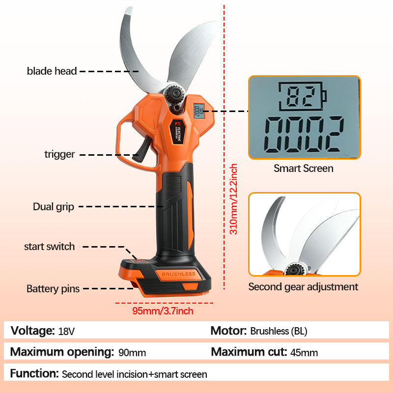 กรรไกรตัดแต่งกิ่งไฟฟ้าไร้สาย 4 - Bonsai Garden Tools บทวิจารณ์และราคา